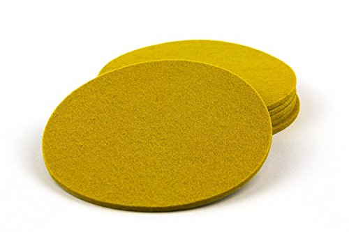 NordernArt Glasuntersetzer handgemacht rund 10cm für Gläser 6er Set, 100% Wolle Getränke-Untersetzer Farbe wählbar (Curry gelb ) - 2
