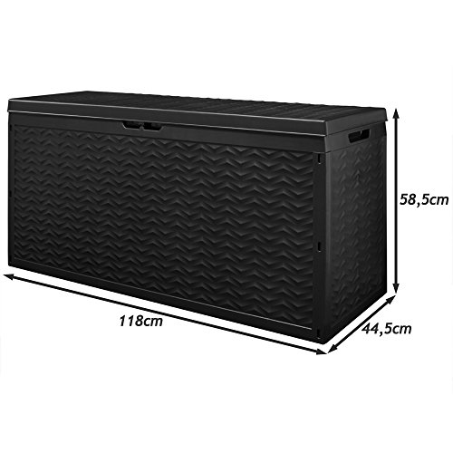 Deuba Cargo Auflagenbox Kissenbox | Rollbar | 320 Liter | Abschließbar | 120x45x60cm | Gartentruhe Gerätebox | Modellauswahl