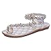 Produktbild Hot SaleSandalen Damen, Sonnena Frauen Sommer Bohemia süße Perlen Sandalen Clip zehensandalen Strandschuhe PU / Solid / Gummi / Blume / Low Heel Höhe / Folien / Classics Style / Covered Side Vamp Art (Sexy Silber, EU:35)