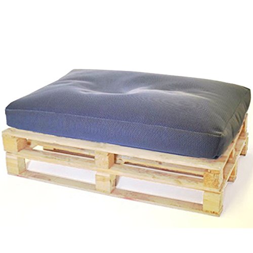 Hagoelvago - Vagofunseats- puf palets para exterior - tejido drenable relleno bolitas poliestireno - flota palet europeo, medidas 120x80x15 cm, color azul