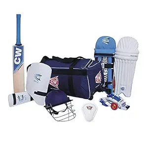 CW Lefty Academy Full Cricket Kit with Bat Luggage Wheelie Bag Helmet Size 3