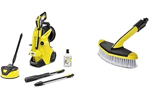 Kärcher Nettoyeur Haute Pression K 4 Premium Power Control Home : Support Intelligent par Une App - Jaune/Noir & 2.643-233.0 - Brosse Triangulaire Accessoire pour Nettoyeur Haute Pression