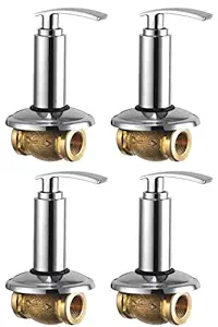 Drizzle Concealed Stop Cock Soft 15 mm. Brass Chrome Plated - Set of 4