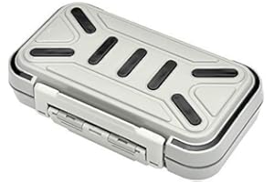 OriGlam Scatola portaoggetti per attrezzatura da pesca, doppio lato, impermeabile, 16 scomparti, scatola organizer per esche da pesca (grigio)