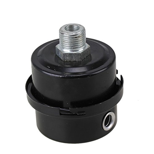 BQLZR 3/8PT 16mm Luft Kompressor Filter Druckerzeuger Schwarz Metall Auspufftopf