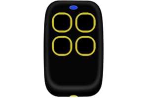 BAYNOS Telecomando cancello universali multifrequenza da 280 a 868 mhz, radiocomando 4 Canali universale, rolling code programmabile per portone garage (Giallo)