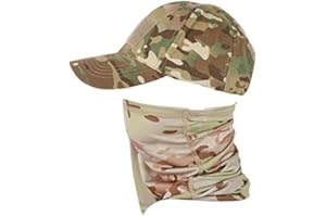 GLAITC Berretto da Baseball Mimetico Cappelli mimetici per Uomo con ghetta rinfrescante per Il Collo Bandana Sciarpa per Il Viso Cappello per Il Sole Cappello da Pesca Cappello Semplice Cappello a Pannello
