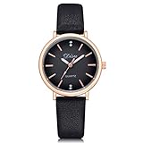 Frauen Analoge Legierungs Quarz Armbanduhr Damen Retro Entwurfs Lederband Uhr von Upxiang (Schwarz)