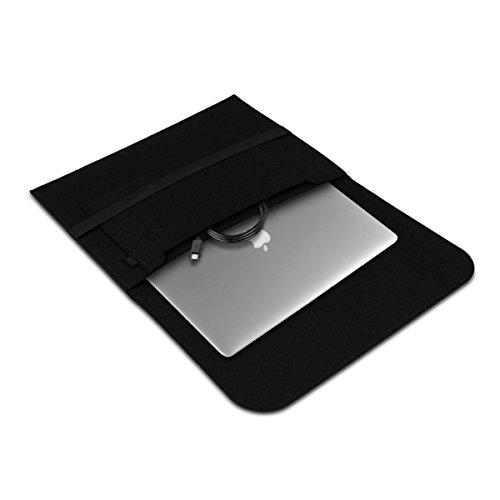 kwmobile Laptoptasche Filz Sleeve für 15″ 15,6″ Laptop / Ultrabook – Notebook Tasche Schutzhülle Laptop Case Hülle in Schwarz mit Innentaschen Innenmaße: ca. 41,5 x 31 cm - 6