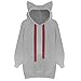 Produktbild Niedlich Katzenohren Design Tops MYMYG Langarm Kapuzenpullover Langarm Kapuzenpullover Damen Mode Kapuzenpulli Hoodie Frauen Langarm Pulli Pullover (Grau,EU:38/CN-L)