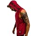 Produktbild Cloom Tank Top Herren Slim Fit Basic Camouflage Print Kurzarm T-Shirt mit Reißverschluss und Kapuze Tankshirt mit Print Unterhemden Ärmellos Muskelshirt Fitness Unterhemden Ärmellos (M, Rot)