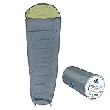 Bequemer wasserabweisender Campingschlafsack für Frühling, Sommer und Herbst. | Kleines Packmaß optimal auf Reisen, beim Camping, im Urlaub, beim Wandern, Zelten, Festival und Trekking-Touren.