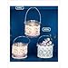 Produktbild 3er Laternenset LACE Glas Stoff weiß B:6cm