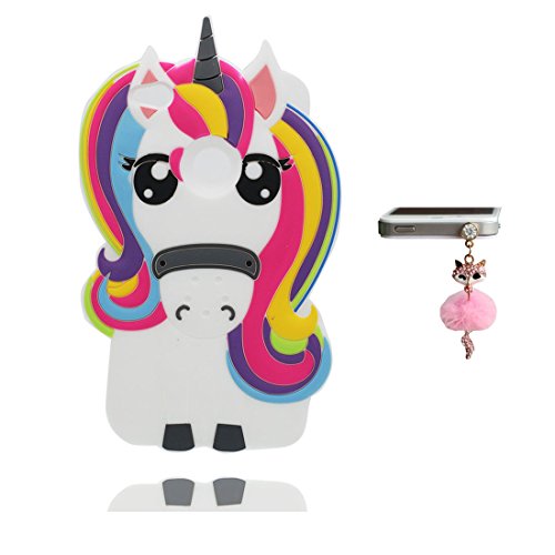 Carcasa Huawei P8 Lite 2017    3D Cartoon unicornio Rainbow   Cover Huawei P8 Lite 2017 Funda Case  TPU flexible resistente a los ara  azos deslizamiento polvo- unicorn   Enchufe a prueba de polvo