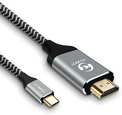 USB Type C to HDMI Cable, USB-C Male to HDMI Male Cable 4K 60Hz for Macbook Pro Samsung Galaxy S8 S8+ Dell XPS15 Acer Spin 7 Lennovo X1 Carbon 2017 USB-C Laptop to HDTV Monitor Projector