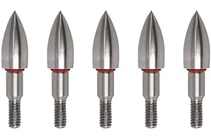 BDKMMS Archery Field Points, 5Pcs 100/150/200/250/300/350 Grains Stainless Steel Archery Arrow Tips Field Point Arrowheads for Field Target Practice & Shooting