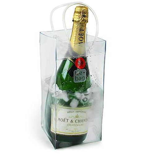LUOEM Transparente Wine Ice Bag Kühltasche mit Griff