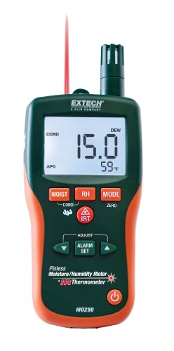 Extech MO290 Pinless Moisture Psychrometer with IR Thermometer