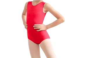 P&R DANCEWEAR LTD P&R DANCEWEAR Girls Sleeveless Leotard Shiny Nylon – Comfortable Fit – Performance Wear - Dance Class Essential - Ballet Gymnastics, Dance, School, Sportswear