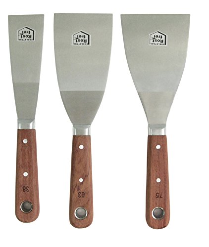 Malerspachtel Set 25 50 100 mm durchgehend vernietet Edelstahl rostfrei Spachtel Gipsspachtel Stielspachtel Schaber