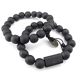 KONOV Schmuck Herren Damen Armband, 2pcs 11mm Tibetisch Buddhistischen Perlen Gebet Mala, Holz Legierung, Schwarz