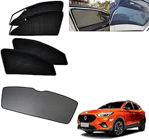 Auto Addict Zipper Magnetic Sun Shades Car Curtain with Dicky for MG Astor