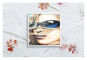 XtremeSkins White Floater Framed Canvas - Wall Decor for Living Room, Bedroom, Office, Hotels, Drawing Room (14in X 14in) - Split Girl