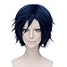 Fashion Basic Boy's Style Fancy Cosplay Wig Short Anime Hair Dark Blue +Wig Cap