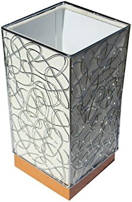 § § in Solid Cherry Wood, Desk, Bedside,. Modern Design Table Lamp With Linen Effect Fabric Light Shade – Chrome