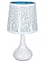 Lampe touch métal blanc motif arbre bleu