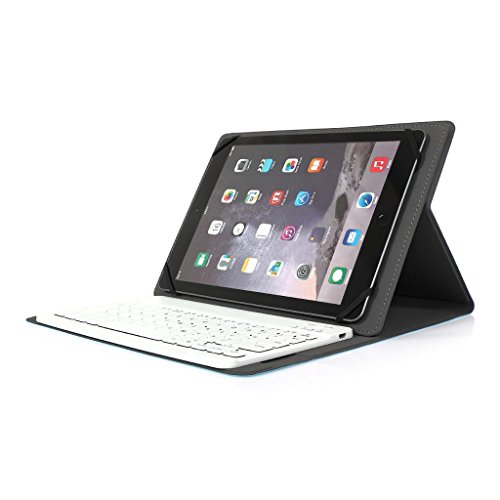 Bluetooth Tastatur CoastaCloud Ultra-Slim Hülle Keyboard Case Blau Für alle Windows / Android / IOS und Mobil mit 7-8 Zoll (Geeignete Tablettengröße : Länge 19-21cm;Breite:13.5cm ) für 7″ QWERTZ Deutsches Tastatur layout – iPad mini 1/2/3/4 ; Samsung Galaxy Tab 4 7 „and 8.0“, Samsung Galaxy Tab S2 8.0 „, Samsung Galaxy Tab A 8.0“, Samsung Galaxy Tab 3 8.0 „(T310), Mediapad X / MediaPad X2 4G LTE, Und andere Geräte zwischen 7,0 bis 8,0 Zoll - 7