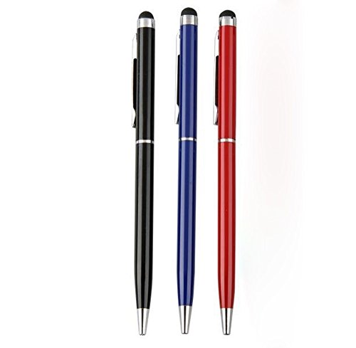 3x Eingabestifte mit Kugelschreiber mit Drehverschluß Stylus Touch Pen für Samsung ,iPhone iPad usw. in Schwarz,Rot,Blau