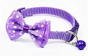 Pet Believe Pet Collar Adjustable Bow-Tie with Bell for Dog and Cat (Colour May Vary)- 1 Piece.