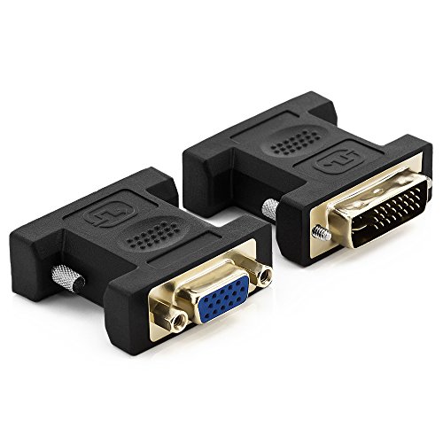 deleyCON PREMIUM VGA zu DVI-I Adapter – VGA Buchse zu DVI-I Stecker – vergoldete Steckkontakte – für Monitor, PC, Beamer, Grafikkarte – Schwarz - 3