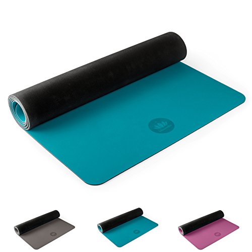 Lotuscrafts Yogamatte PURE - extrem rutschfest PU-Oberfläche - ökologisch aus Naturkautschuk -ideal für Hot Yoga und Ashtanga Yoga - extra breit (65 cm)