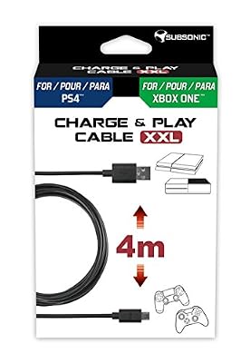 Subsonic - accessoire - cable de recherge micro usb XXL de 4 mètres pour manette PS4 et Xbox One
