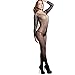 Produktbild LUCKDE Damen Babydoll Langarm Mesh Blumen Overalls Unterwäsche, Frau Spitze Transparent Uniformen Versuchung Nacht Erotik Dessous Strumpfhose Siam Body Jumpsuits Kleid Nachthemd Tops Sets