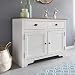 Produktbild FineBuy Sideboard PESO mit 2 Türen 110 x 85 x 45 cm Weiß/Braun Holz Kommode | Design Landhaus Anrichte Schubladen | Kleiner Schrank Naturholz Landhausstil | Dielenschrank Kiefer Massivholz