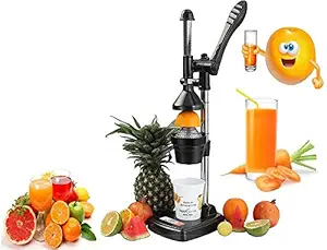 GONCHAK HUB Aluminium Hand Press Citrus Fruit Juicer,Cold Press Juicer, Manual HandPress Juicer and Squeezer for Fruits and Vegetables - Big (Made in India) (Black)