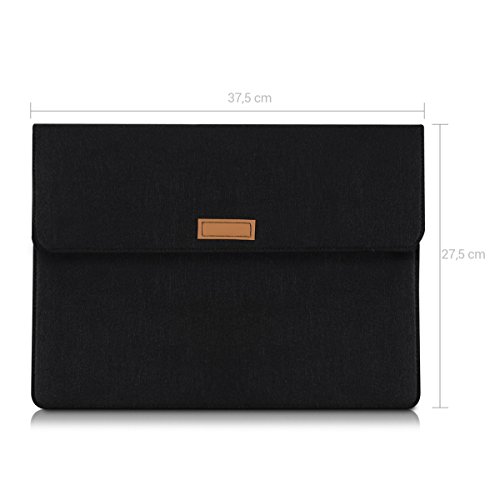 kwmobile Laptoptasche Filz Sleeve für 12,5″ 13″ 13,3″ Laptop / Ultrabook – Notebook Tasche Schutzhülle Laptop Case Hülle in Schwarz mit Innentaschen Innenmaße: ca. 36,5 x 27,0 cm - 3