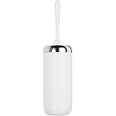 Primanova Lima Toilet Brush, Chrome Decorated, White