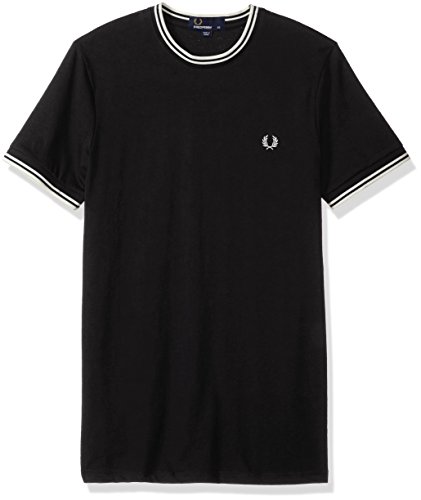 Fred Perry Fp Twin Tipped Camiseta, Negro (Nero 102), M para Hombre