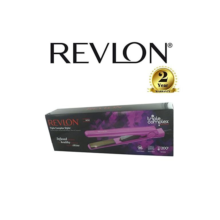 Brand-New-Revlon-RVST2415RPUK-Triple-Complex-Ceramic-Purple-Hair-Straightener-Styler-200C Brand New Revlon RVST2415RPUK Triple Complex Ceramic Purple Hair Straightener Styler 200°C.