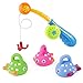 Produktbild ZWOOS Badewannenspielzeug Wasserspielzeug mit Schwimmenden Fisch Angelspiel Kleinkindspielzeug Badespaß Spiel für Kinder (Farbe der Angelrute ist zufällig)