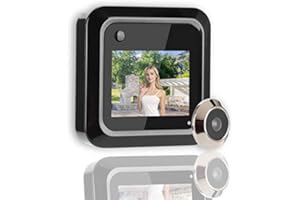 LAZMIN112 Videocamera per spioncino digitale da 2,4 pollici con visore per porte, visore notturno IR con visore per spioncino Campanello per telecamera grandangolare 145 ° Supporta la registrazione di foto