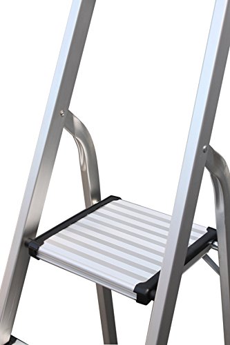 Hyfive Aluminium 5 Stehleiter mit rutschfeste Trittstufen aus leichtem Aluminium EN 131 - 3