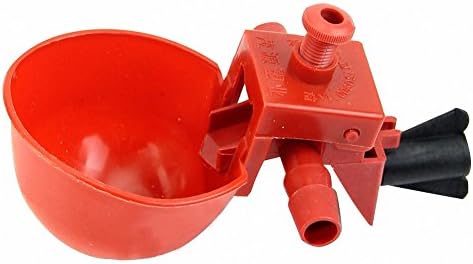 JIASTONE 5 Pcs Plastic Feed Automatic Poultry Water Drinking Cups Chicken Feeder Bird Coop Fowl Drinker