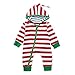 Produktbild Riou Weihnachten Set Baby Kleidung Pullover Pyjama Outfits Set Familie Infant Baby Jungen Mädchen Jungen Weihnachten Xmas gestreiften Kapuzenspielanzug Jumpsuit Outfit (80, Rot)