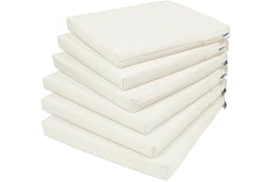 ‎ROLLMAYER Rollmayer 6er Set Stuhlkissen Stuhlauflage Sitzkissen Sitzpolster Auflage für Stühle in Haus und Garten Kollektion Vivid (Ecru 2, 40x40x4cm)