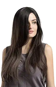 Rukaiyah Natural Hair Wigs Long Straight Full Head Wig Gradient Brown Heat Resistant for Wear/Party Cosplay Wig For Women And Girls